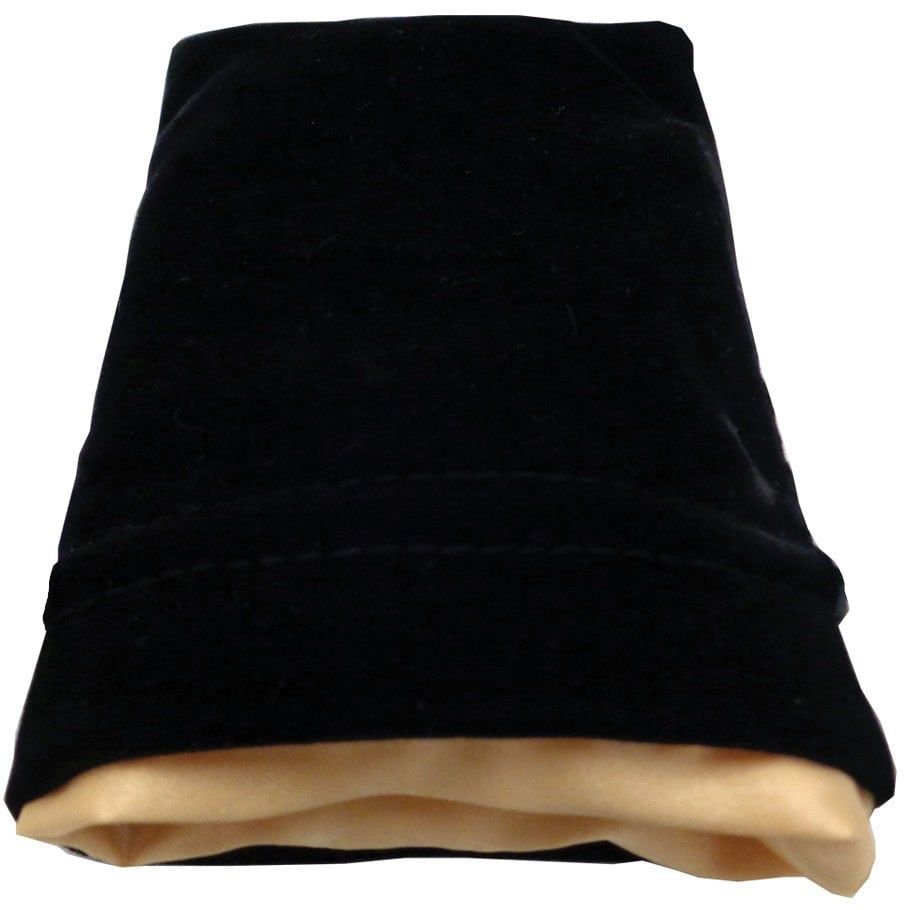 Dice Bag: 4x6: Black Velvet with Gold Satin Lining