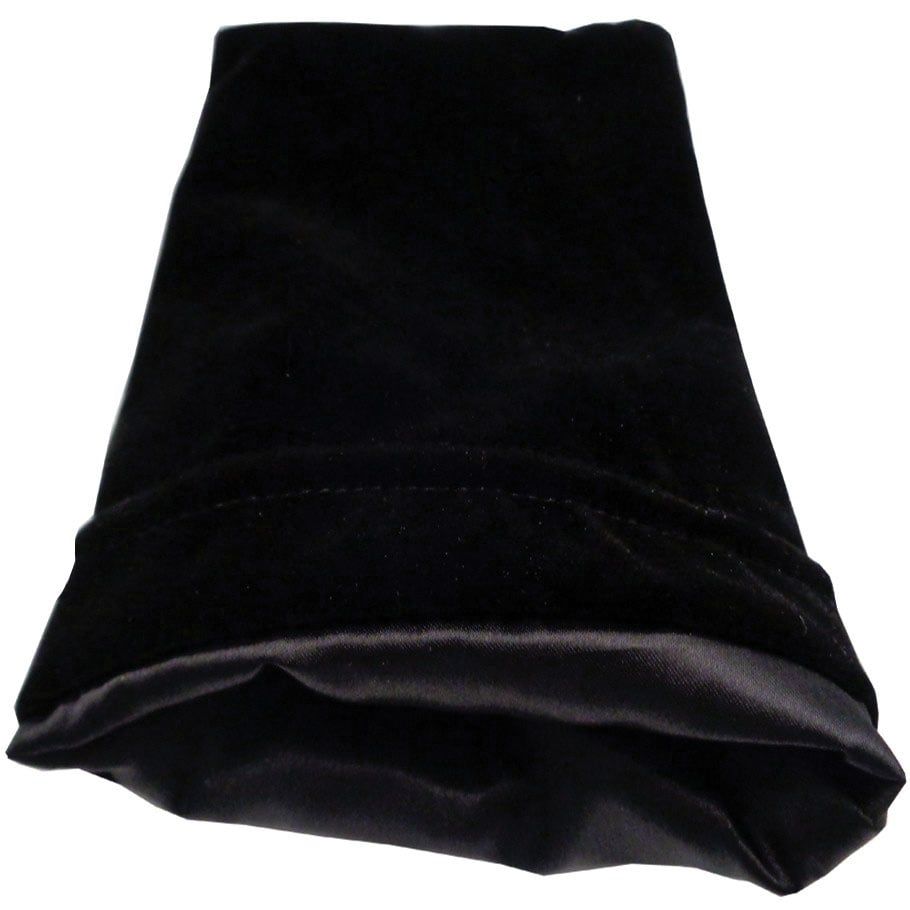 Dice Bag: 6in x 8in LARGE Black Velvet with Black Satin Lining