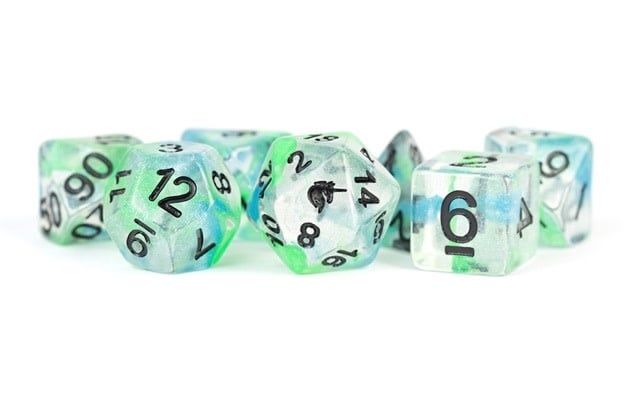 RPG Dice Set: 7 Set Unicorn Resin: Sea Kelp