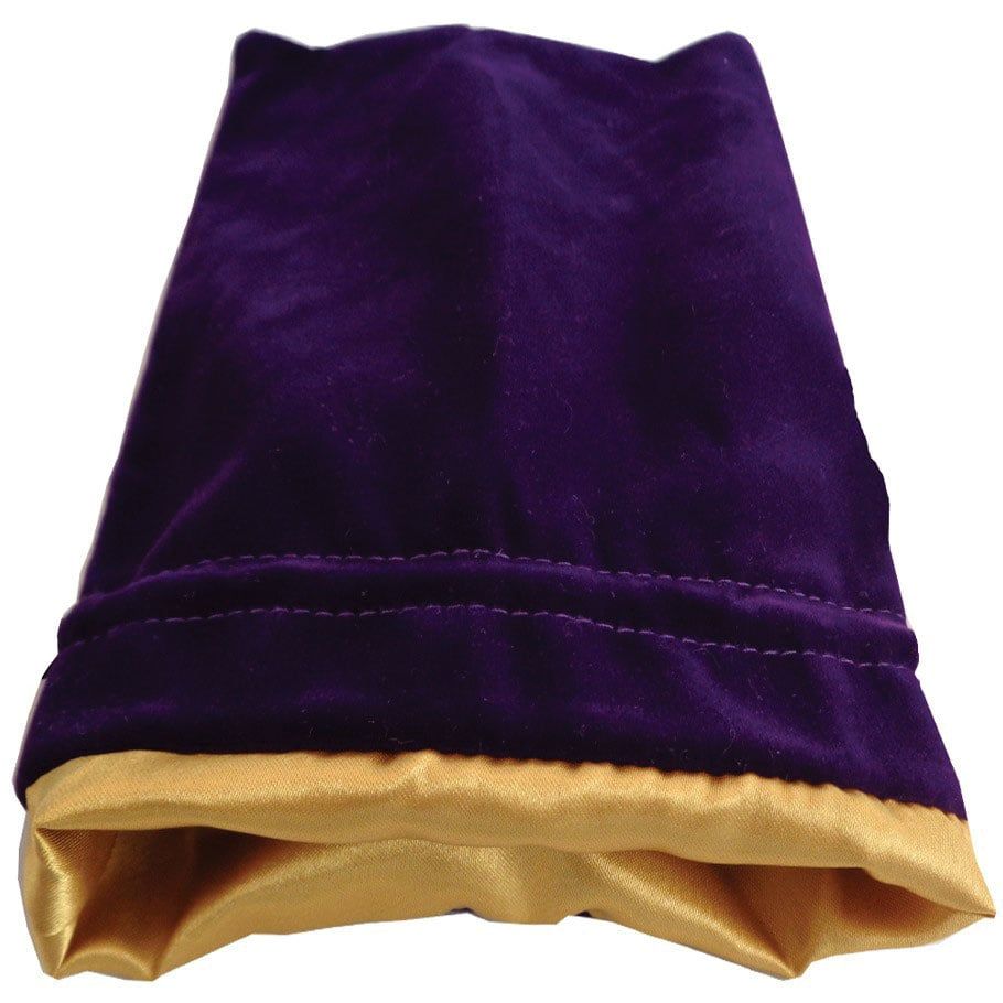 Dice Bag: 4x6: Purple Velvet with Gold Satin Lining