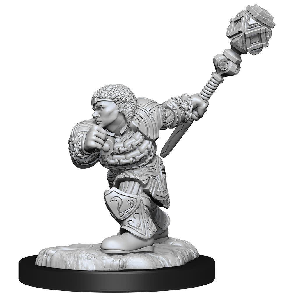 Magic the Gathering Unpainted Miniatures: W14 Dwarf Fighter &amp; Dwarf Cleric