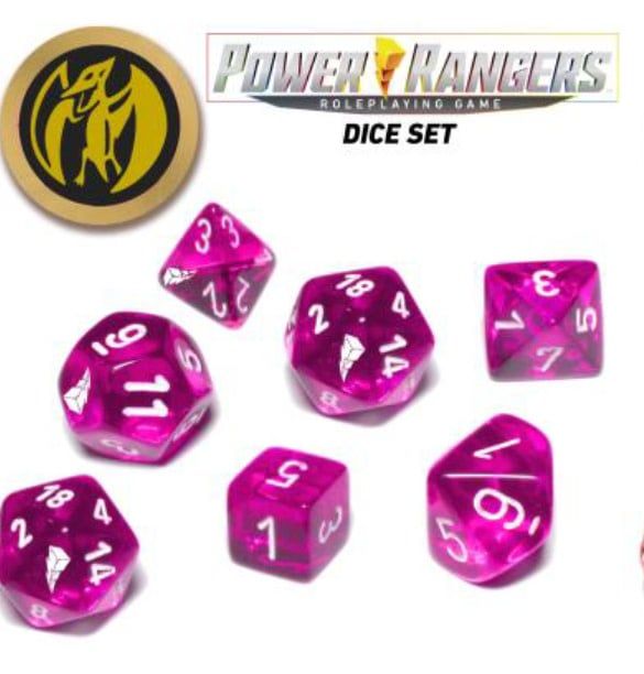 RPG Dice Set (7): Power Rangers Pink (7+coin)