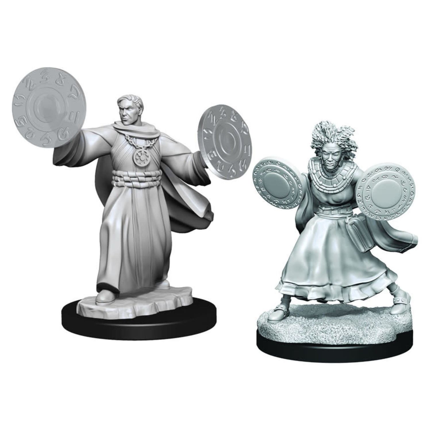 Critical Role Unpainted Miniatures: W1 Human Graviturgy and Chronurgy Wizards Female