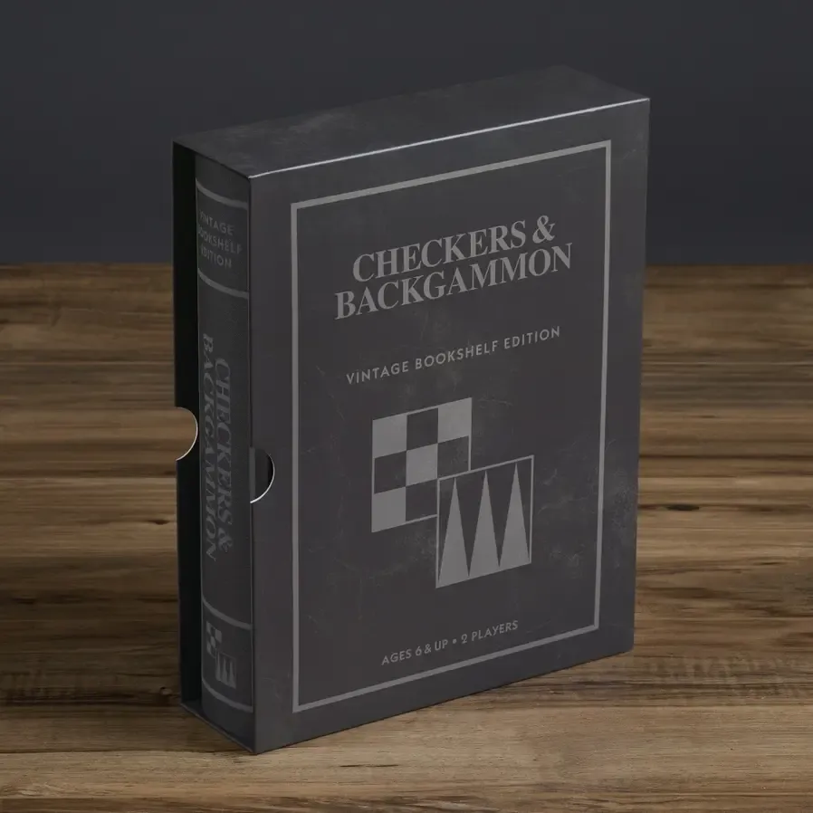 Checkers &amp; Backgammon Vintage Bookshelf Edition