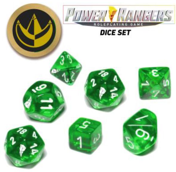 RPG Dice Set (7): Power Rangers Green (7+coin)