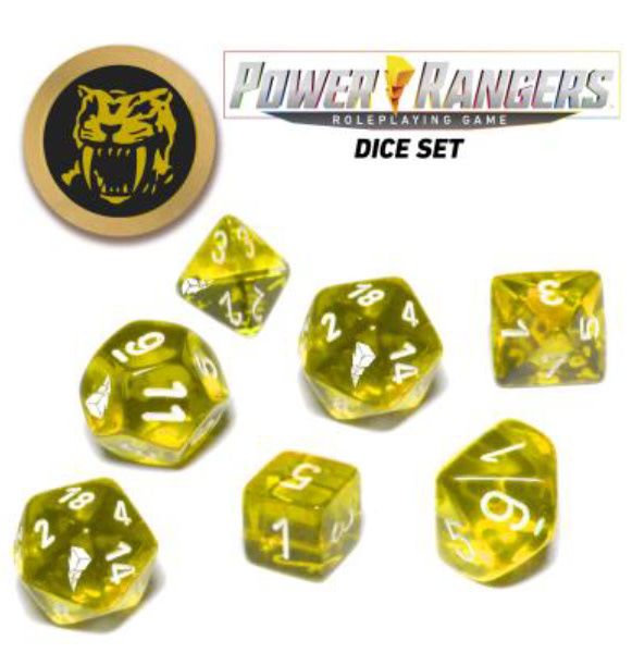 RPG Dice Set (7): Power Rangers  Yellow (7+coin)