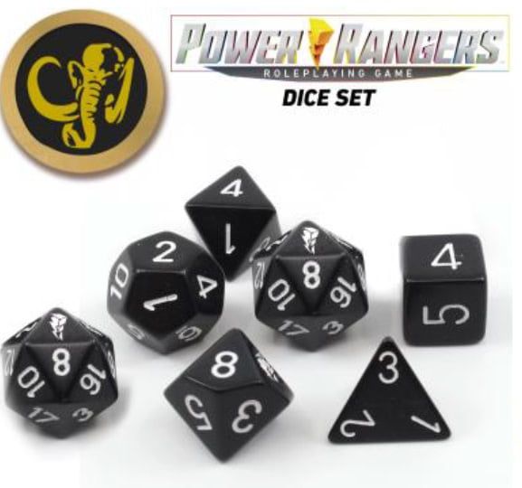 RPG Dice Set (7): Power Rangers  Black (7+coin)