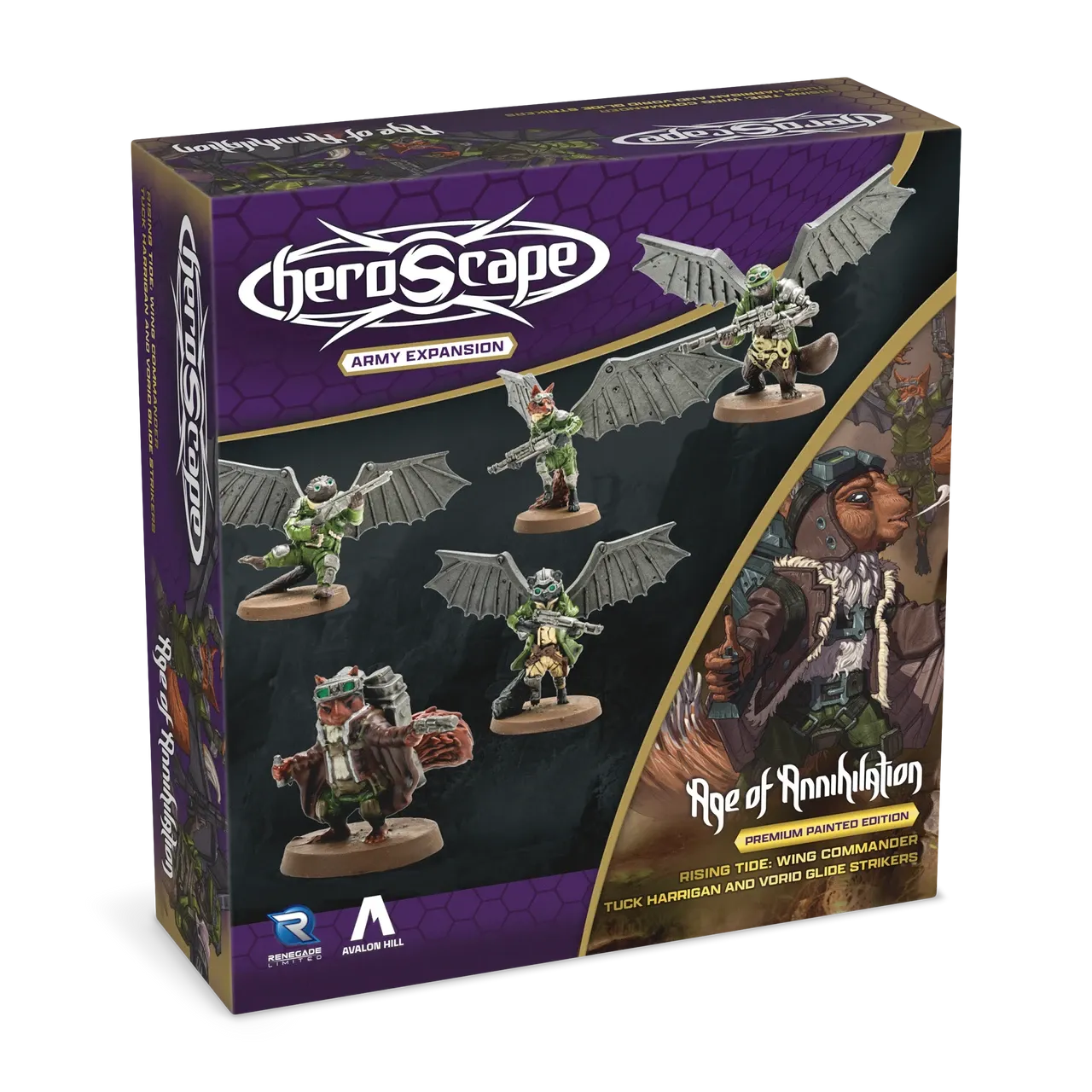Heroscape: Rising Tide – Wing Commander Tuck Harrigan &amp; Vorid Glidestrikers Army Expansion Premium Painted Edition