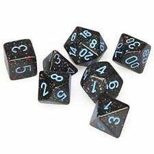RPG Dice Set (7): Speckled: Poly Blue Stars