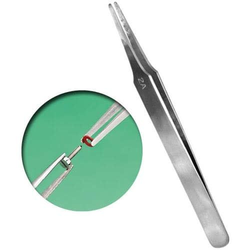 Tools: Flat Rounded Stainless Steel Tweezers (120mm)