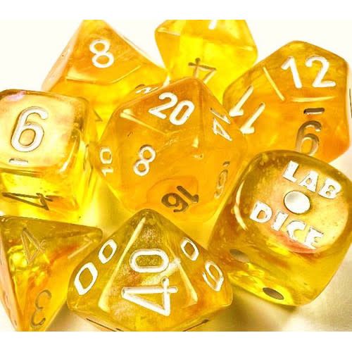 RPG Dice Set (7): Borealis LUM CANARYwh