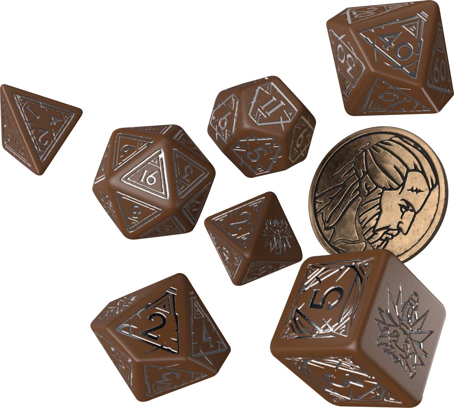 RPG Dice Set (7): The Witcher Dice Set: Geralt - Roachs Companion (7 + coin)