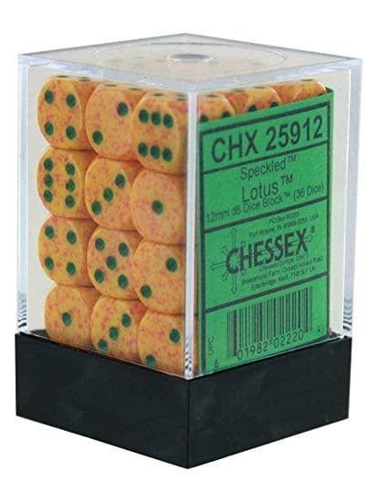 D6 (36): 12mm Speckled Lotus