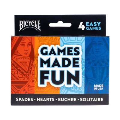 Games Made Fun Four Game Pack (Hearts Spades Euchre And Solitaire)