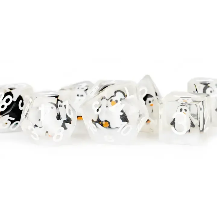 New 13 Inclusion Dice Resin: Penguin