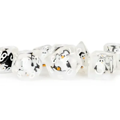 New 13 Inclusion Dice Resin: Penguin