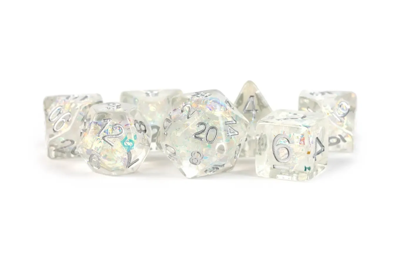 New 13 Inclusion Dice Resin: Rainbow Frost