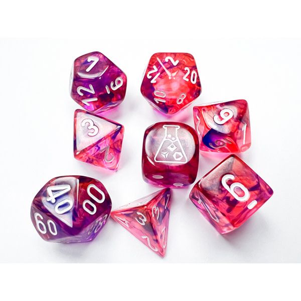 RPG Dice Set (7): Nebula: Black Light Special/White