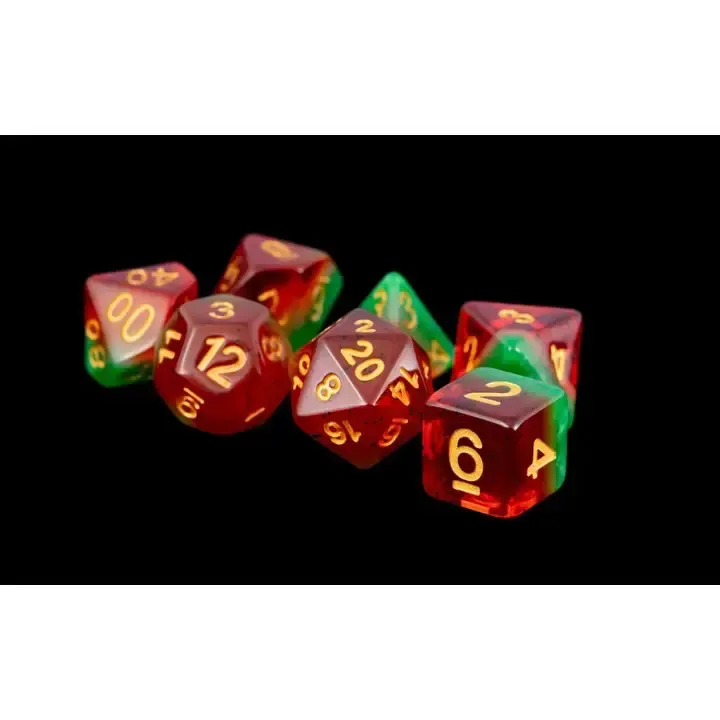 16mm Resin Polyhedral Dice Set - Watermelon