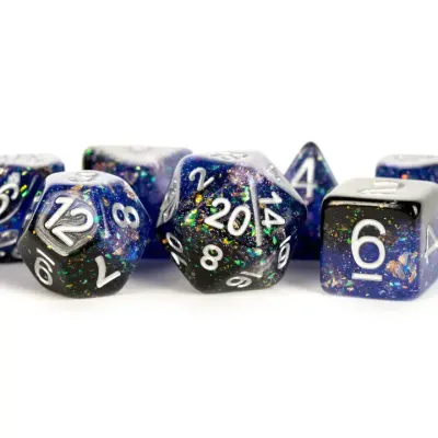 Colorful Eternal Resin Polyhedral Dnd Dice Set: Eternal Blue/Black