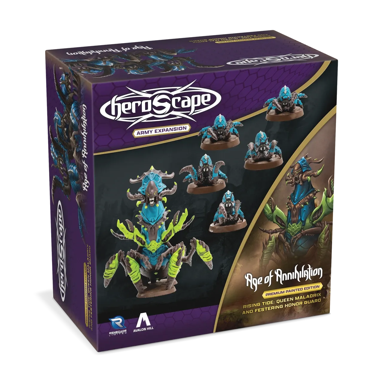 Heroscape: Rising Tide – Queen Maladrix &amp; Festering Honor Guard Army Expansion Premium Painted Edition