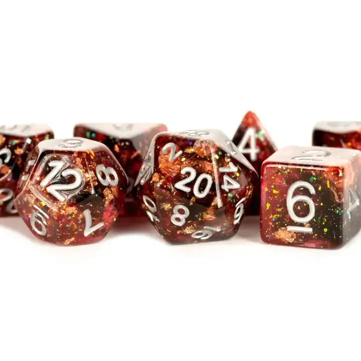 Colorful Eternal Resin Polyhedral Dnd Dice Set: Eternal Fire