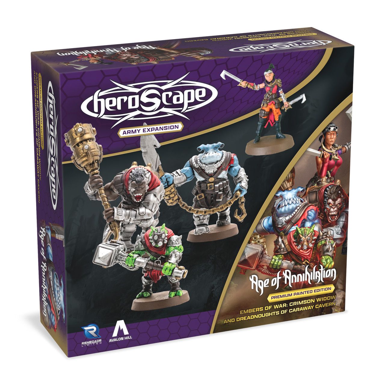 Heroscape: Crimson Widow &amp; Dreadnoughts of Caraway Cavern Army Expansion Painted PRE-ORDER