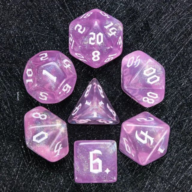 RPG Dice Set (7): Violet Sparkle