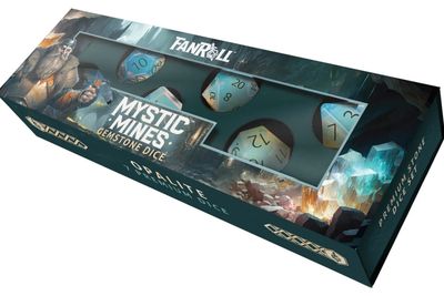 Mystic Mines 16mm Stone Poly Dice Set: Opalite