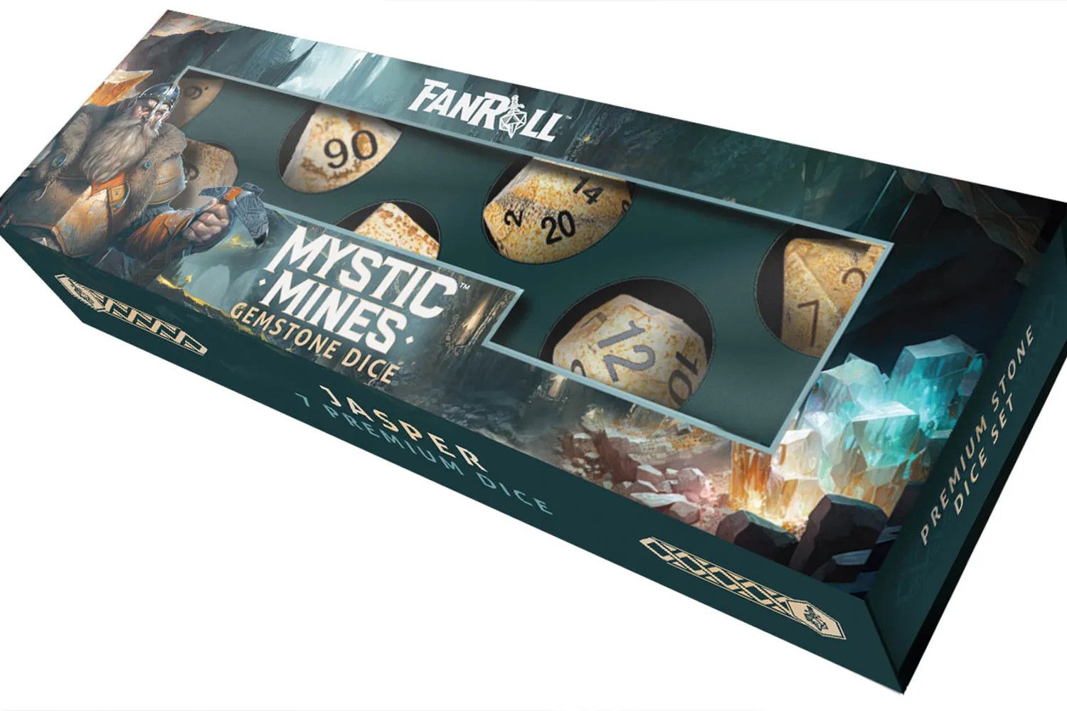 Mystic Mines 16mm Stone Poly Dice Set: Picture Jasper