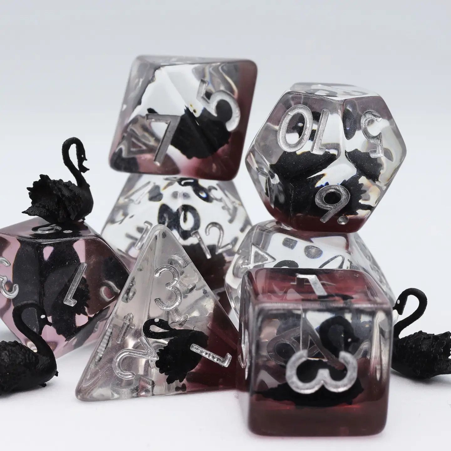 RPG Dice Set (7): Black Swan Rpg Dice Set