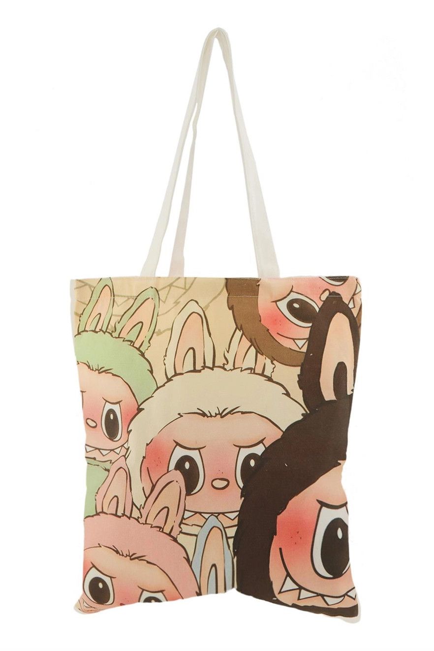 (Labubu Style) Cartoon Character Tote Bag - 2550