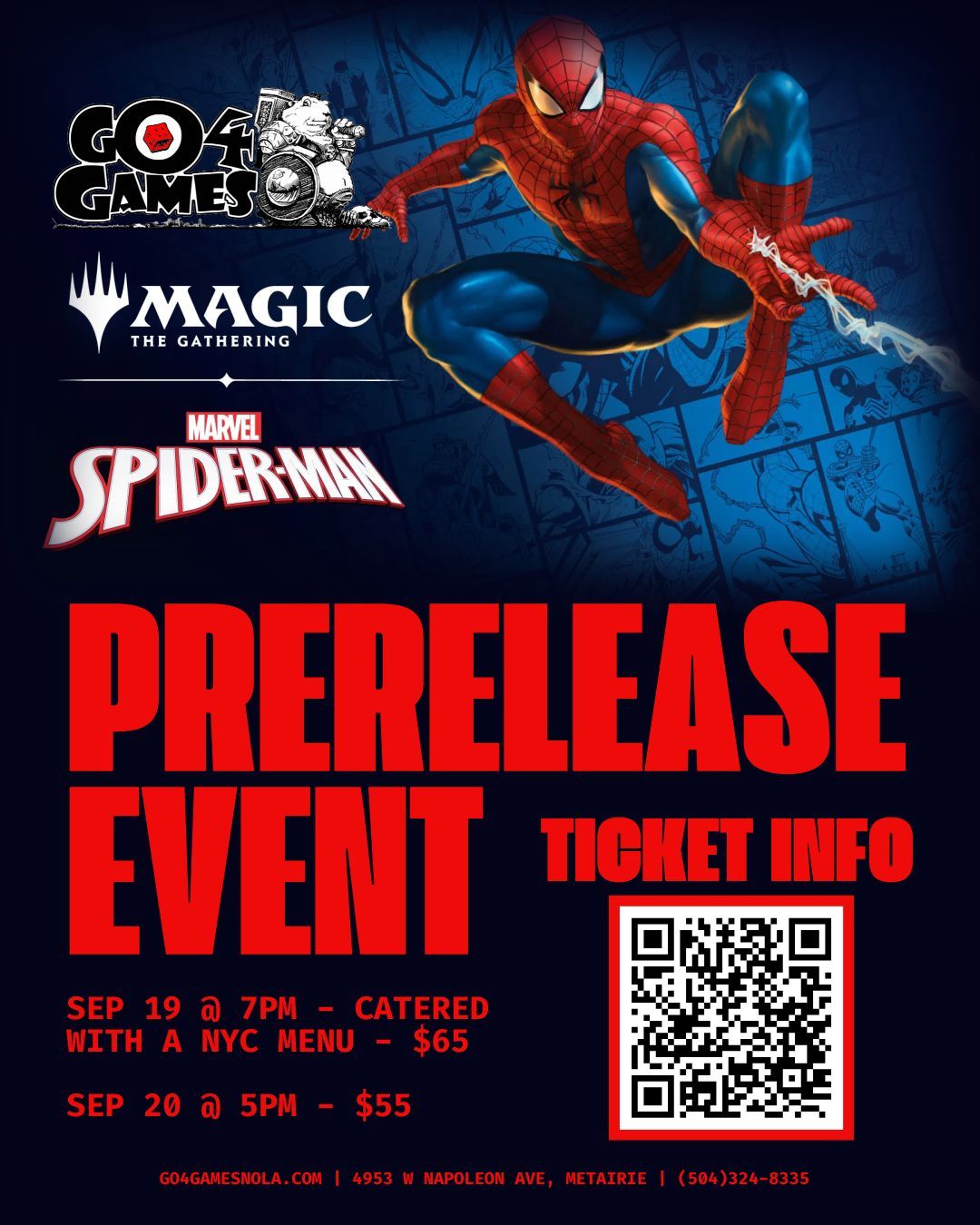MTG: Marvel&#39;s Spider-Man Prerelease (NON-CATERED) 9/20/25