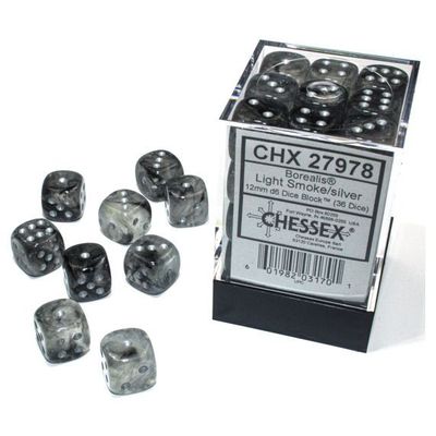 D6 (36): 12mm Borealis Luminary Light Smoke with Silver