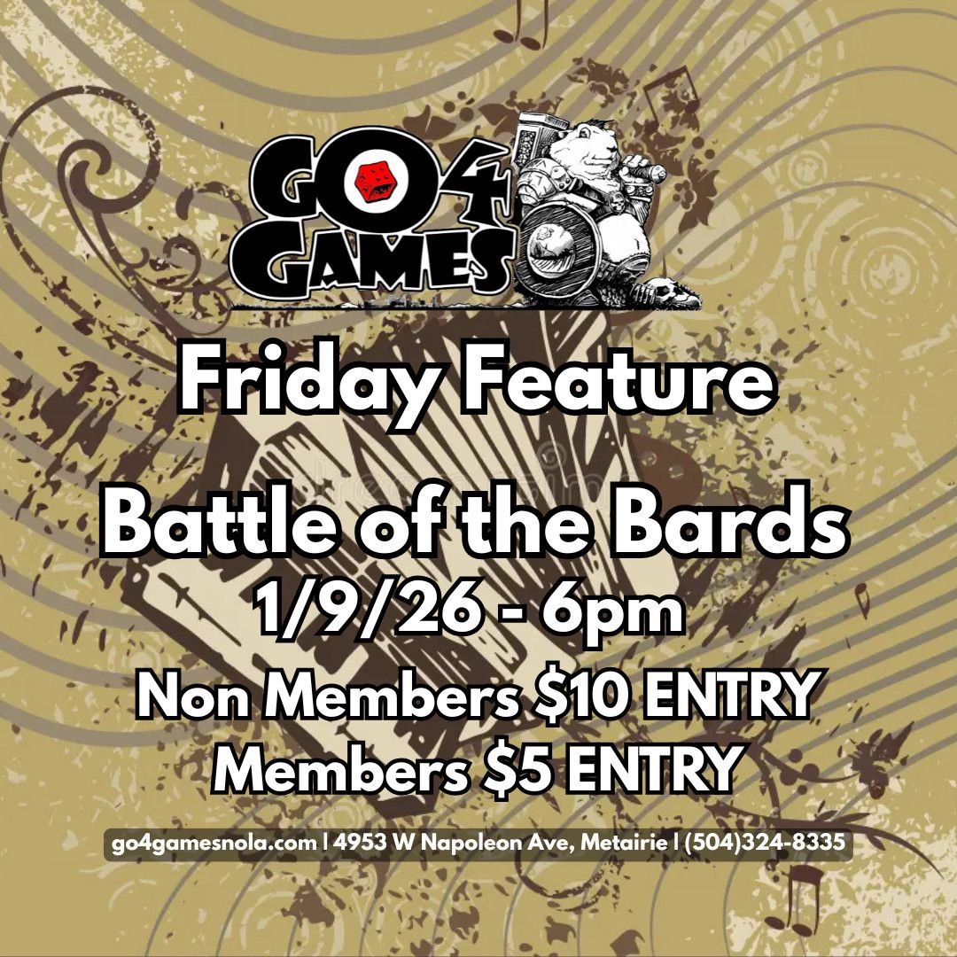 EVENT: Friday Feature - Battle of the Bards 1/9/26 6pm