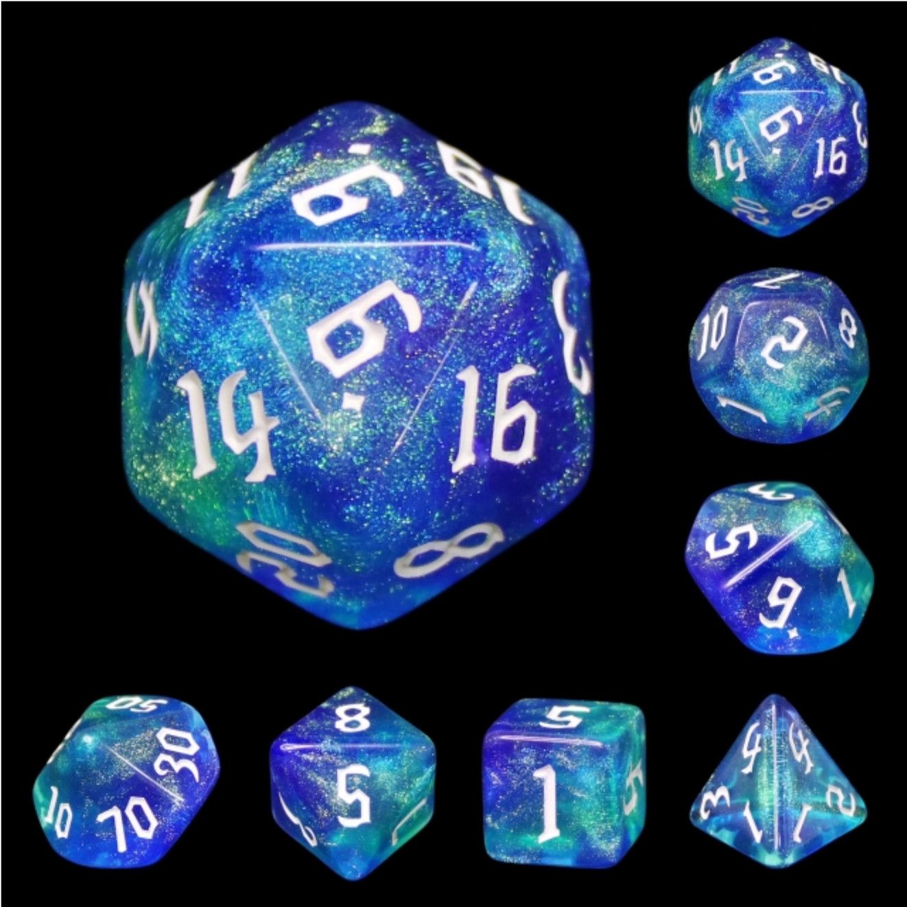 RPG Dice Set (7): Meteor Storms Rpg Dice Set