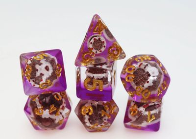 RPG Dice Set (7): Pastry Pets: Chocolate Cake Piggy - Pin &amp; Rpg Dice Set