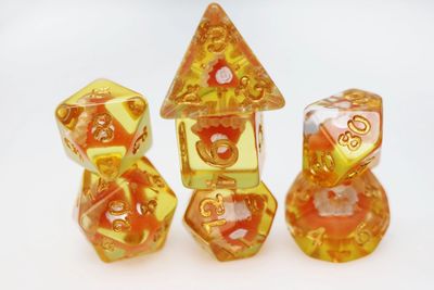 RPG Dice Set (7): Pastry Pets: Pumpkin Pie Fox - Pin &amp; Rpg Dice Set