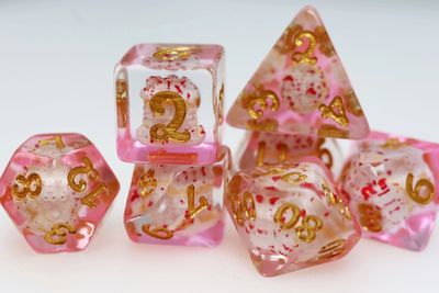 RPG Dice Set (7): Pastry Pets: Strawberry Shortcake Panda - Pin &amp; Rpg Dice Set
