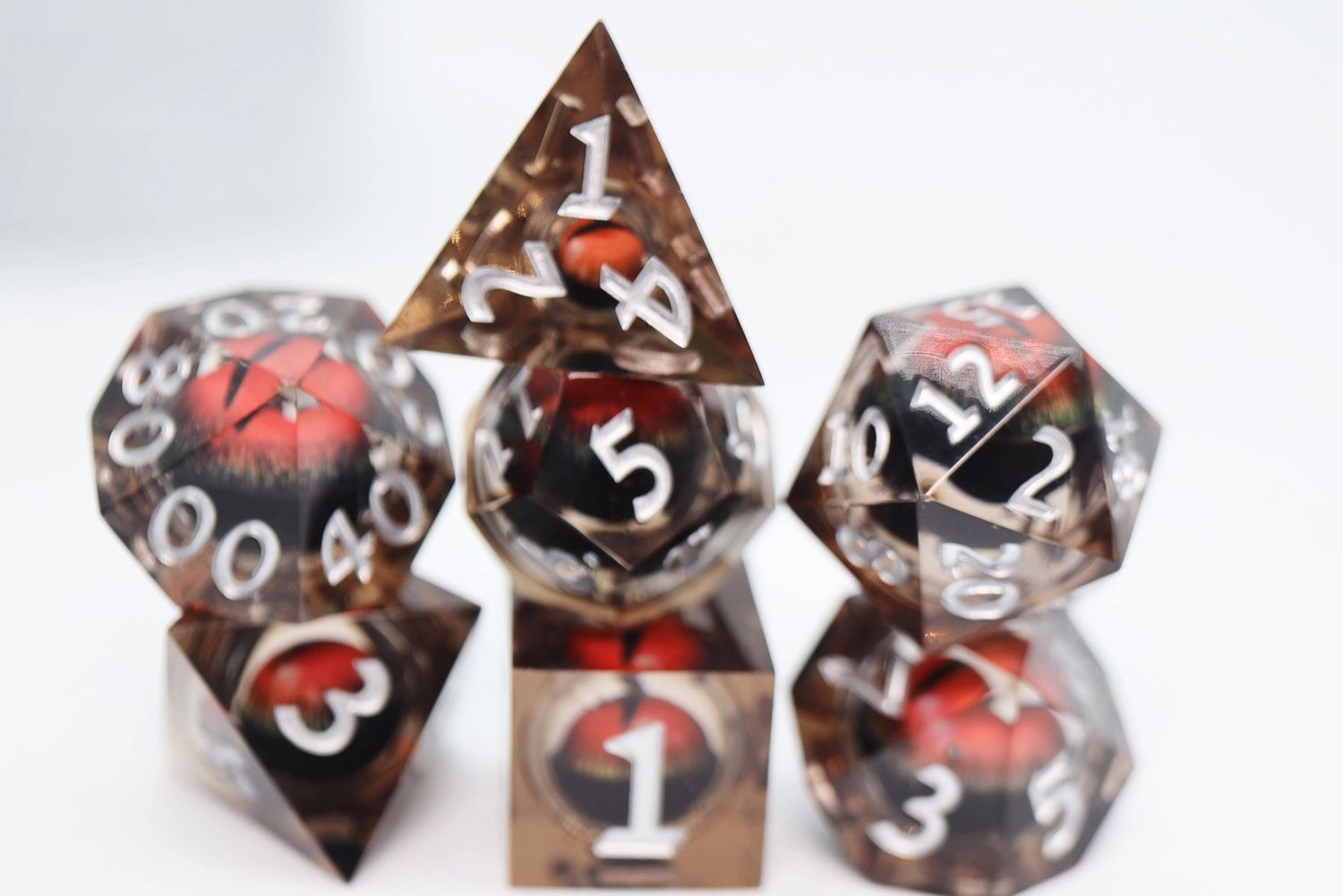 RPG Dice Set (7): Sharp Edge Moving Eye Rpg Dice Set - Nightvision