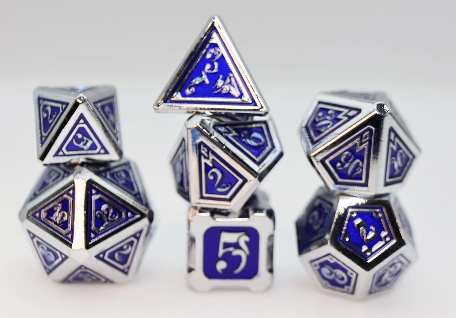 RPG Dice Set (7): Alchemist Metals: Lightning - Metal Rpg Dice Set