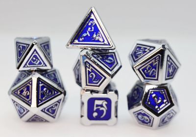 RPG Dice Set (7): Alchemist Metals: Lightning - Metal Rpg Dice Set