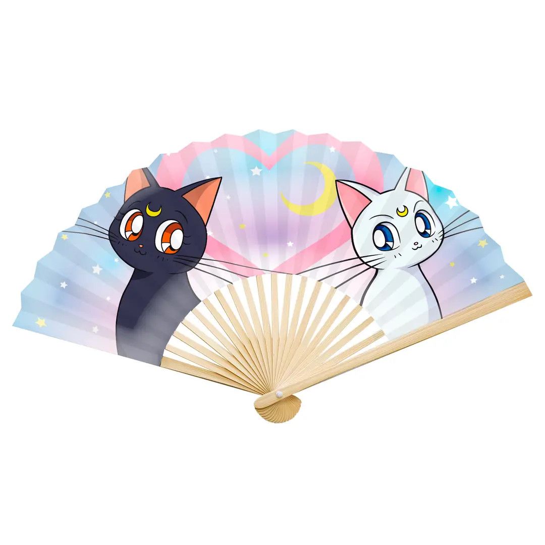 Sailor Moon Sailor and Cats Folding Handheld Rave Fan 17.7"