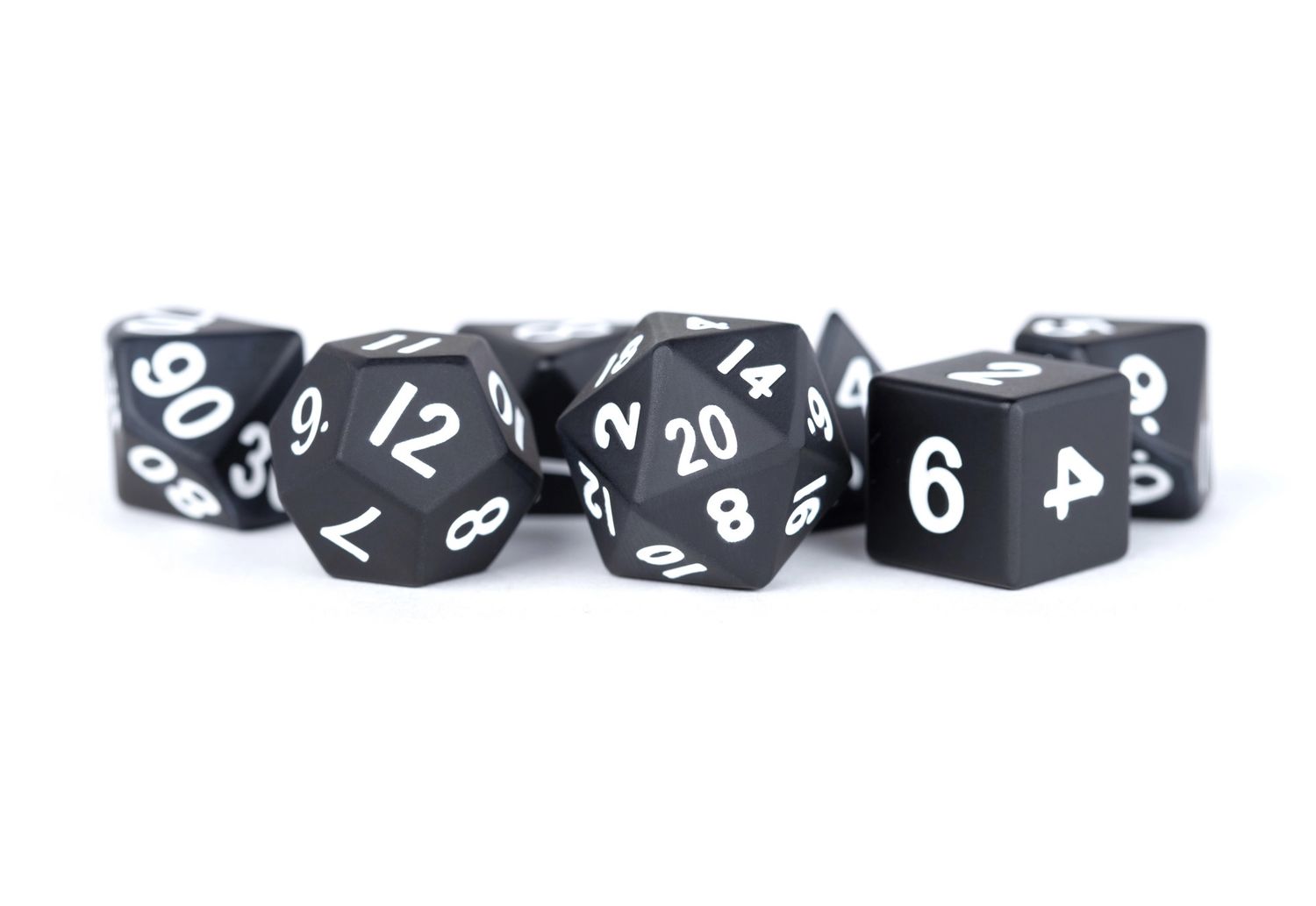 RPG Dice Set (7): Metal: Black Painted