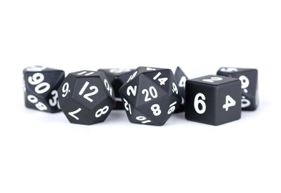 RPG Dice Set (7): Metal: Black Painted
