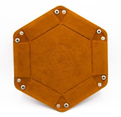 Hexagon Dice Tray - Brown