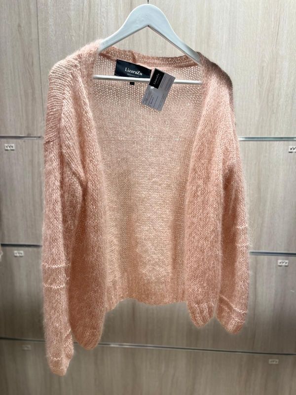 CARDIGAN MOHAIR CORAL