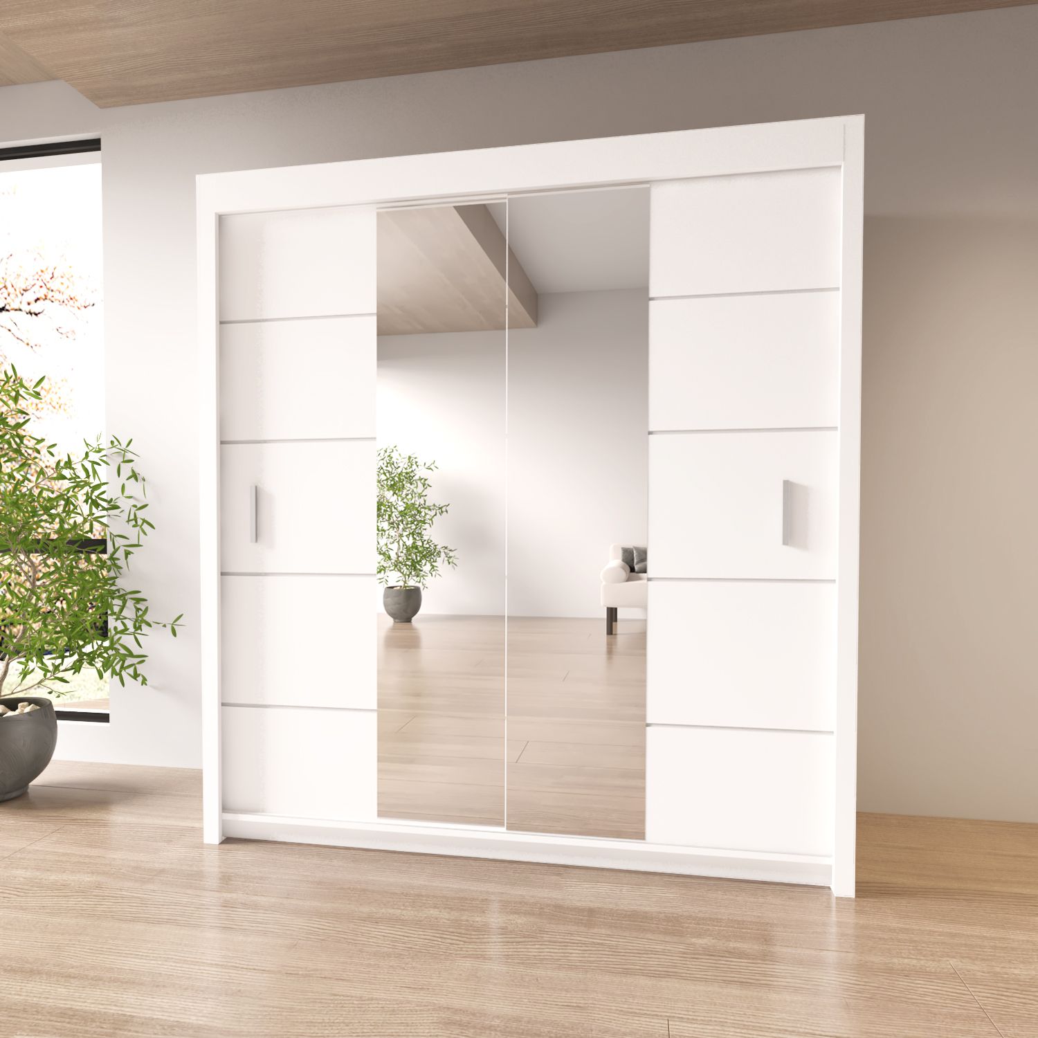 Sliding Mirror Door Wardrobe - Oslo