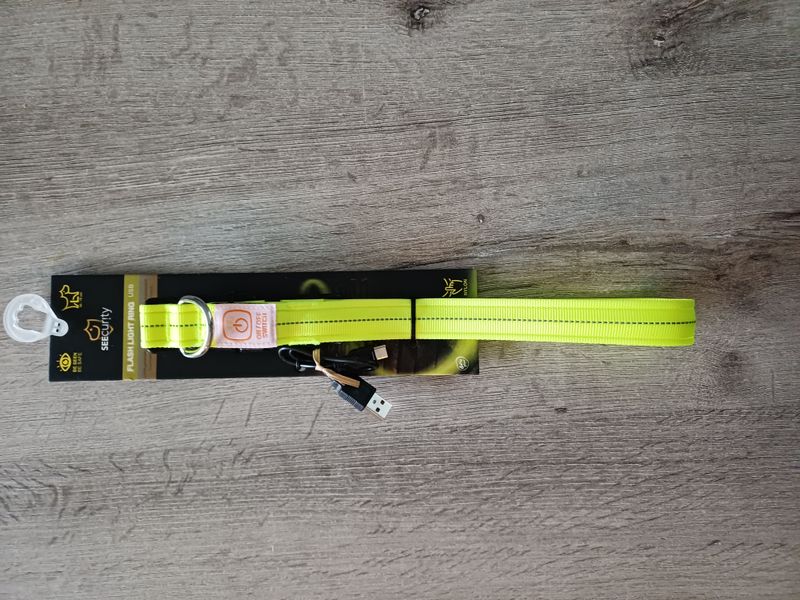 Halsband Nylon Licht USB 30-40/2.5 cm neon geel