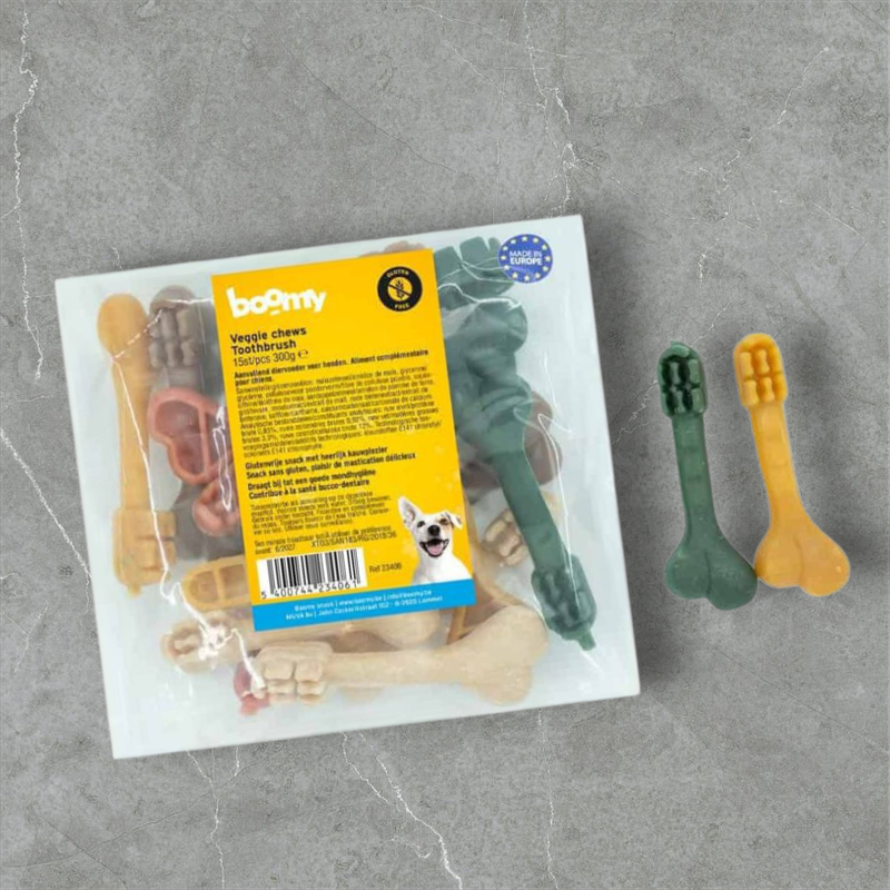 Boomy - Veggie chews toothbrush (15 st) Boomy - Veggie chews toothbrush (15 st)